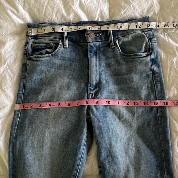 MOTHER High Waisted Looker Ankle FrayWomen's  Blue Jeans Au Revoir Size 27 - Picture 11 of 13